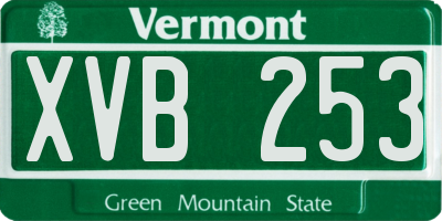 VT license plate XVB253