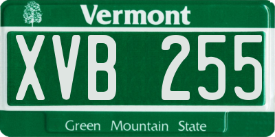 VT license plate XVB255