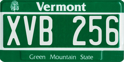 VT license plate XVB256