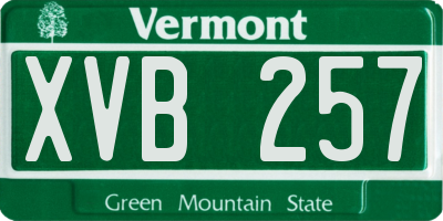 VT license plate XVB257