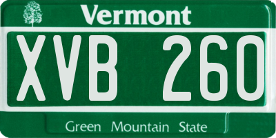 VT license plate XVB260