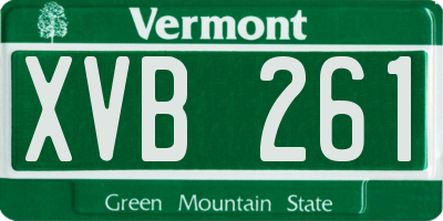 VT license plate XVB261