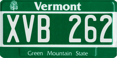 VT license plate XVB262