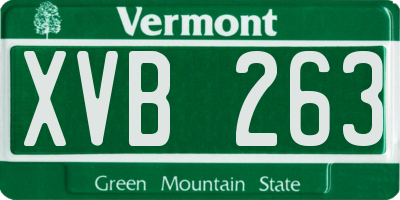 VT license plate XVB263
