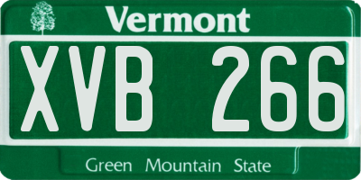VT license plate XVB266
