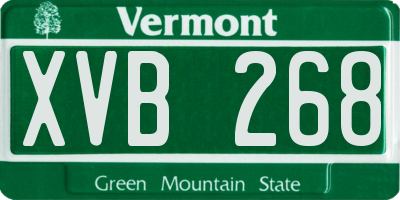 VT license plate XVB268