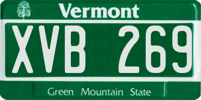 VT license plate XVB269