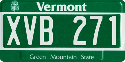 VT license plate XVB271