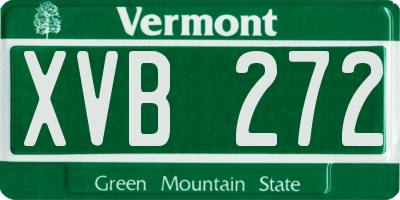 VT license plate XVB272