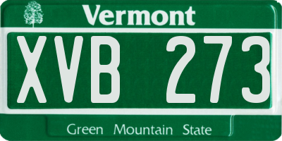 VT license plate XVB273