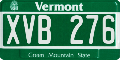 VT license plate XVB276