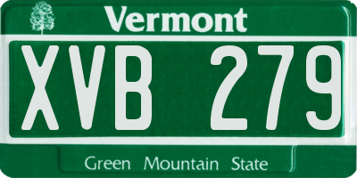 VT license plate XVB279