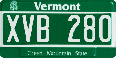 VT license plate XVB280