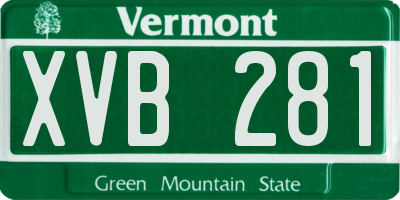 VT license plate XVB281