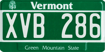 VT license plate XVB286