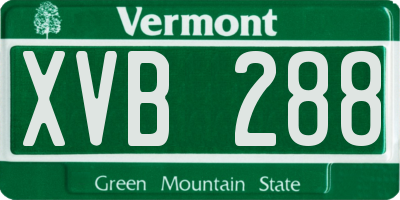 VT license plate XVB288