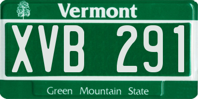 VT license plate XVB291