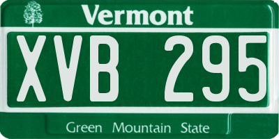 VT license plate XVB295