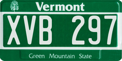 VT license plate XVB297