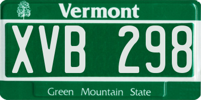 VT license plate XVB298