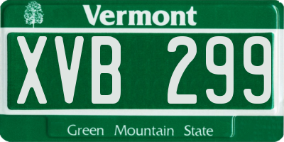 VT license plate XVB299