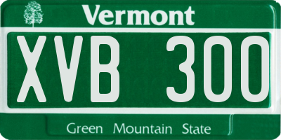 VT license plate XVB300
