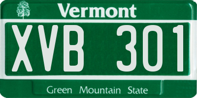 VT license plate XVB301