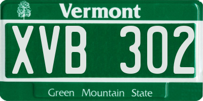 VT license plate XVB302