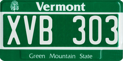 VT license plate XVB303