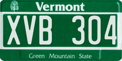 VT license plate XVB304