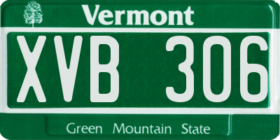 VT license plate XVB306