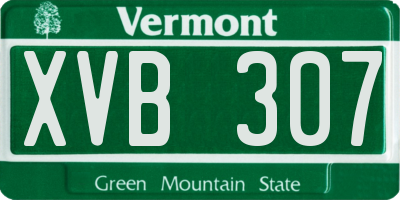 VT license plate XVB307