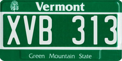 VT license plate XVB313