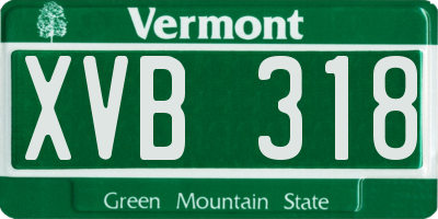 VT license plate XVB318