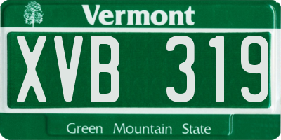VT license plate XVB319