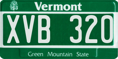 VT license plate XVB320