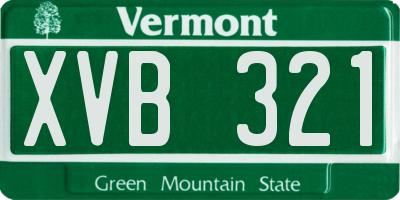 VT license plate XVB321