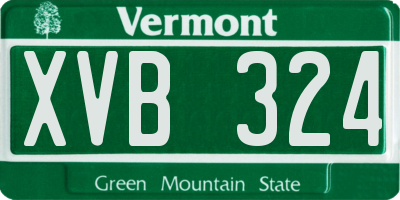 VT license plate XVB324