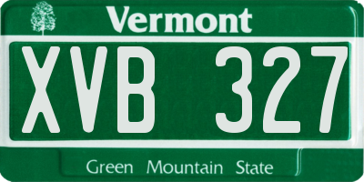 VT license plate XVB327