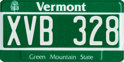 VT license plate XVB328