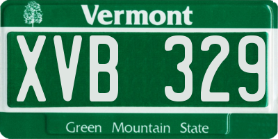 VT license plate XVB329