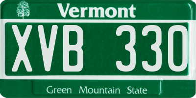 VT license plate XVB330