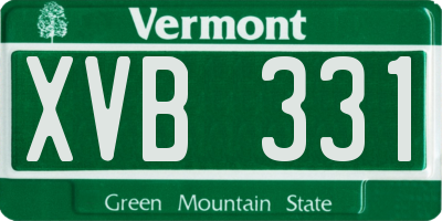VT license plate XVB331