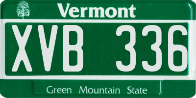 VT license plate XVB336