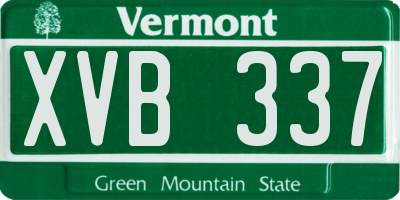 VT license plate XVB337