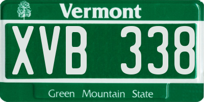 VT license plate XVB338