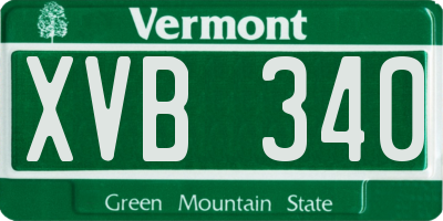 VT license plate XVB340