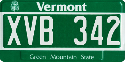 VT license plate XVB342