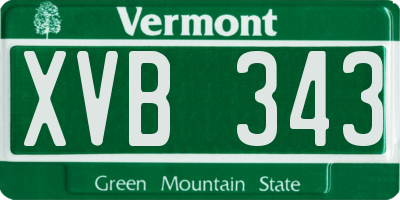 VT license plate XVB343