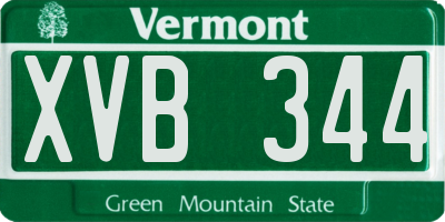 VT license plate XVB344